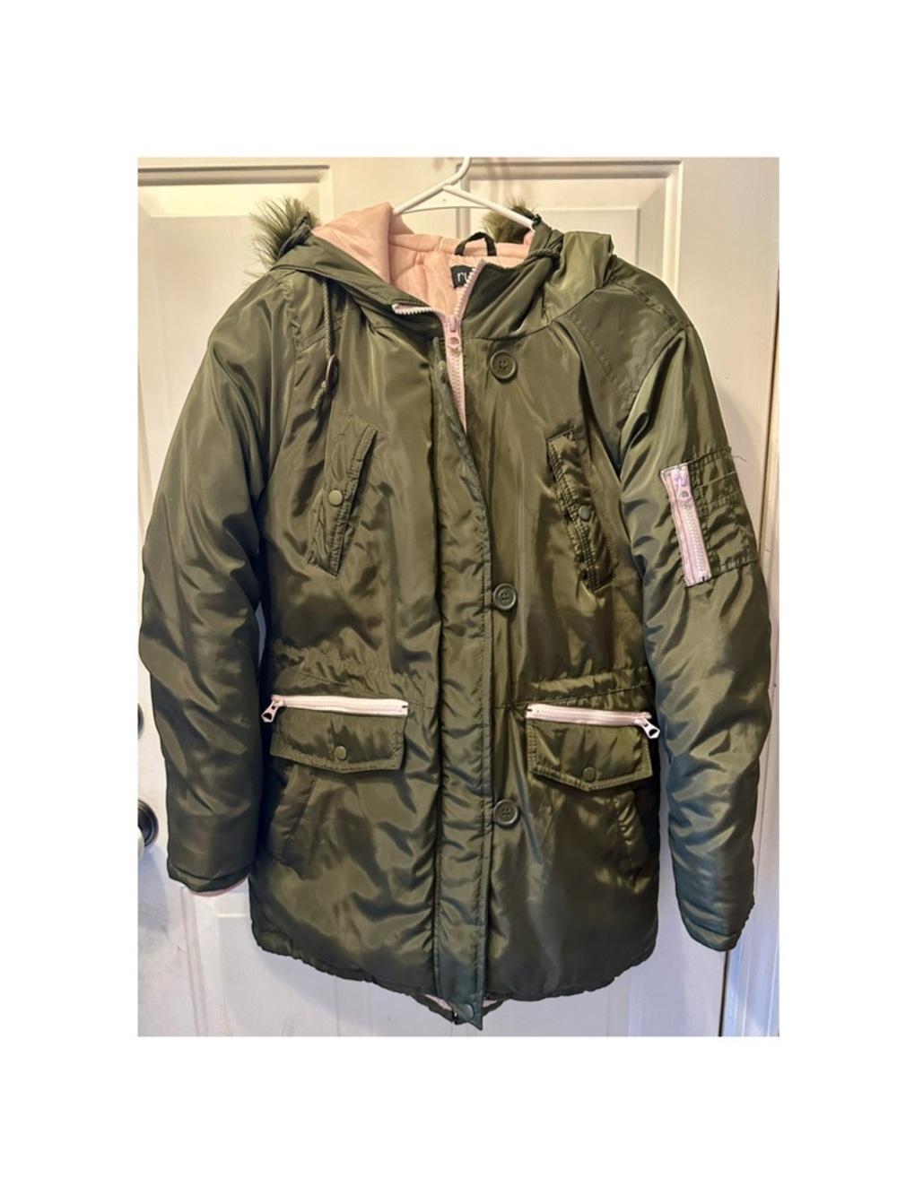 Green Trench Coat Puffer